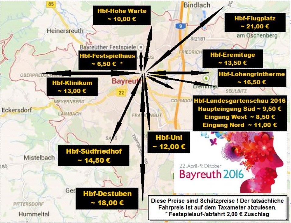 Bayreuth Stadt Taxipreise