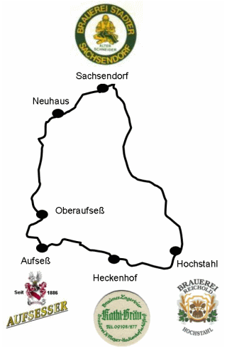 Bierwanderung mit dem Taxi aus Bayreuth und zurück Bierwanderung mit dem Taxi aus Bayreuth und zurück